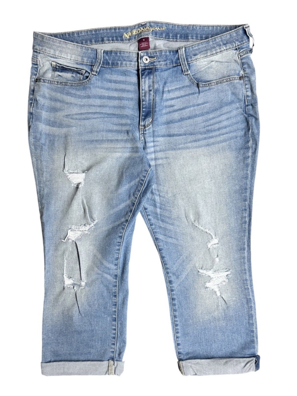 Vintage Arizona Jean Co Women’s Plus Sz 19 Light Wash Cuffed BF Capri Pants